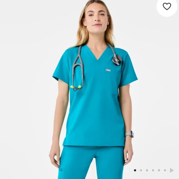 Figs Zamora Jogger Scrub Pants Catarina Top Set In Teal NWOT - Picture 4 of 16